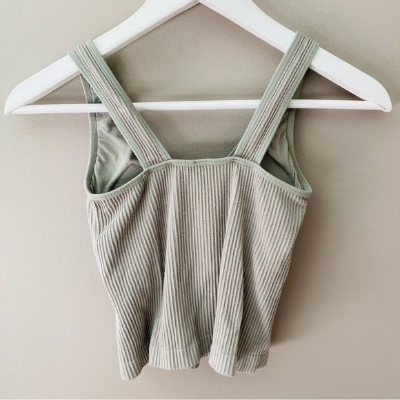 Revival Ribbed Tank Top Green Sz OS - Picture 8 of 8